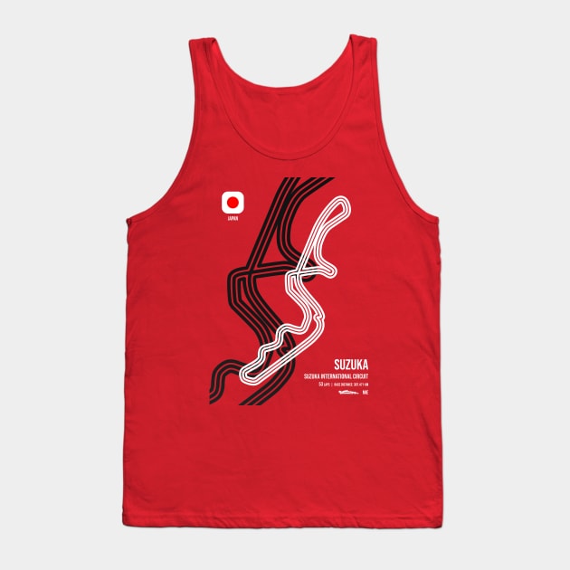 Suzuka Race Track (Red) Tank Top by RaceCarsDriving